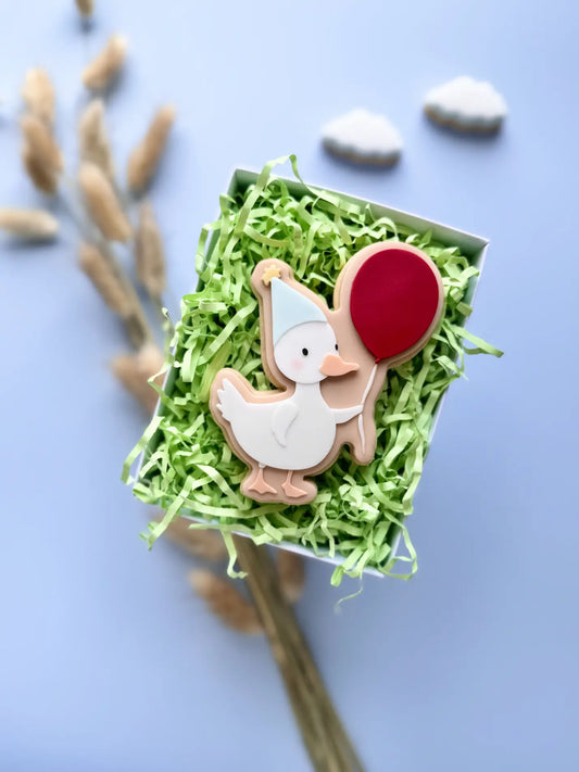 BauernhofEnte mit Luftballon Danis Drip cookie cutter kekse