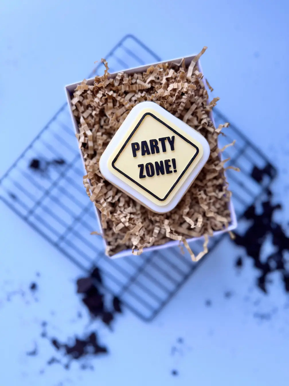 Party Zone Schild Cookie Cutter & Stempel – Baustellen Ausstecher für Kindergeburtstag, Baustellen Party & Fondant Kekse