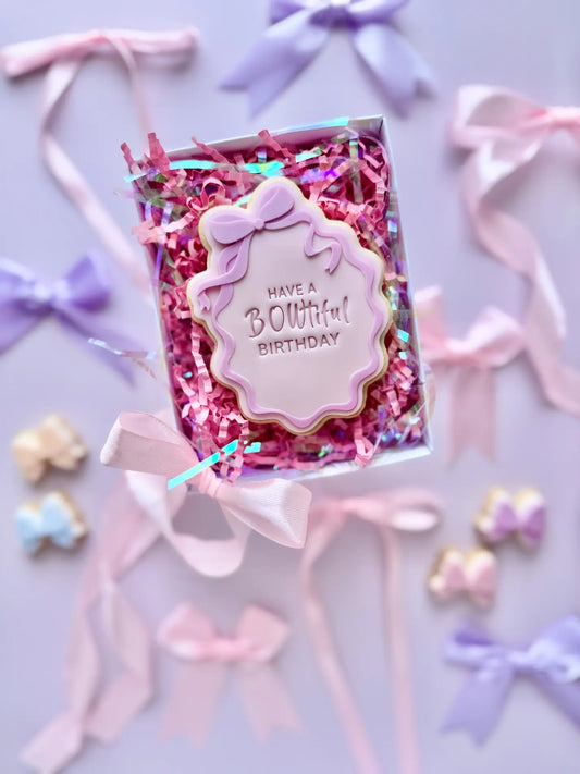 Bilderrahmen mit Schleife – Cookie Cutter & Stempel für personalisierte Keksdesigns