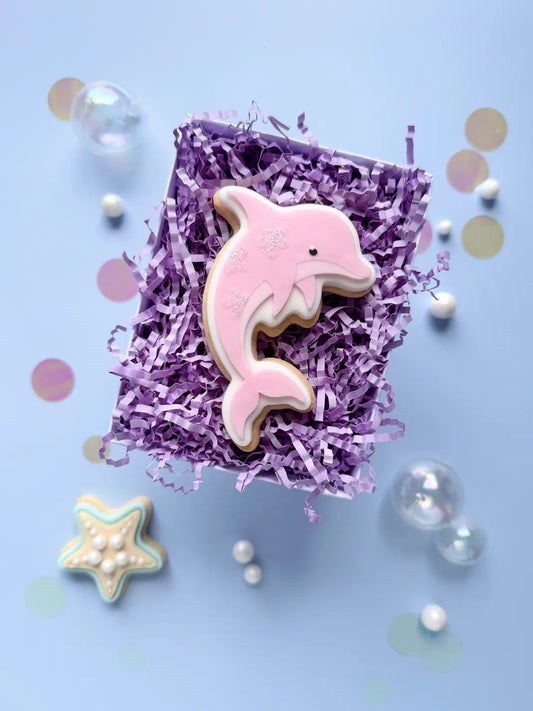 Delfin Ausstecher mit Blumen – Cookie Cutter & Stempel für Mermaid & Meeres-Mottos