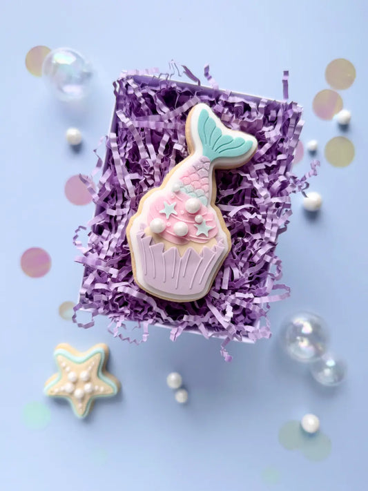 Cupcake mit Meerjungfrauenflosse – Cookie Cutter & Stempel