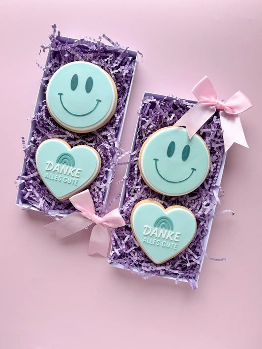 Herz mit Schriftzug – Cookie Cutter & Stempel „Danke - Alles Gute“