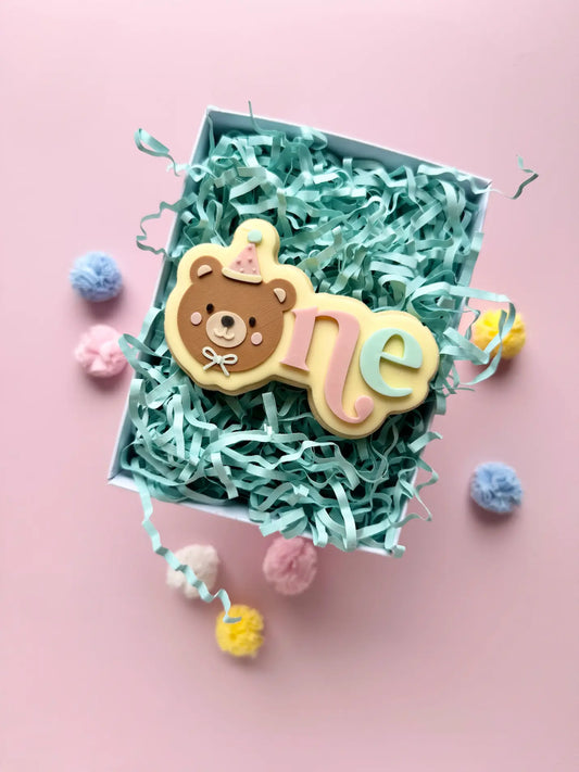Danis DripOne mit Teddykopf – Cookie Cutter & Stempel für den 1. Geburtstag