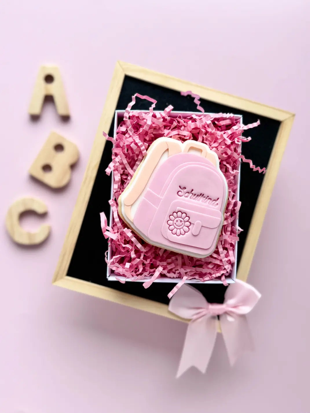 Rucksack rosa Schultasche danis drip cookie cutter fondantkekse