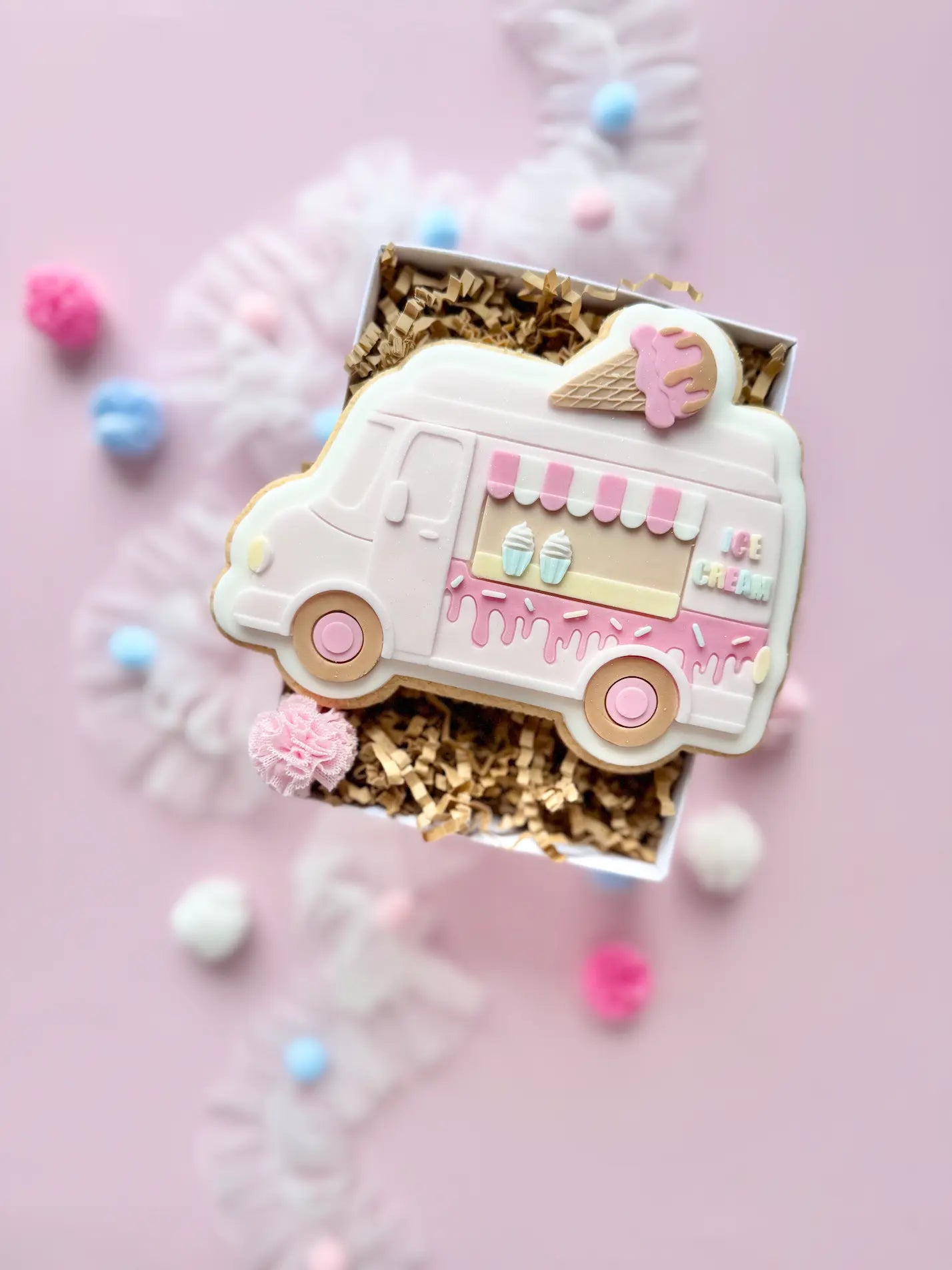 danis drip cookie cutter sonne Sommer Sonnenbrille debosser embosser schleife Geburtstagsparty ice truck eis Mädchen Eisparty