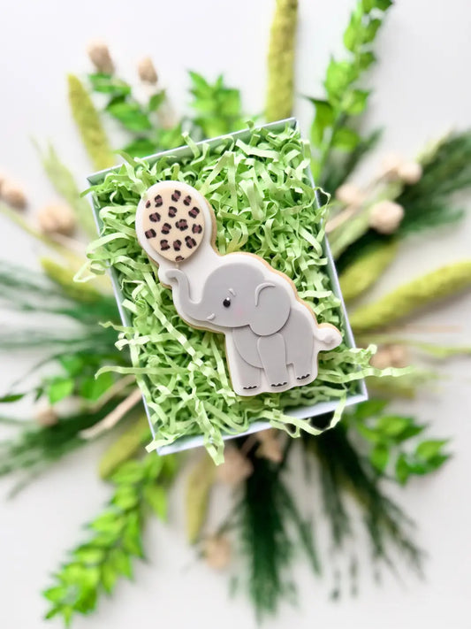 elefant mit Luftballon Dschungel safari Leo danis drip cookie cutter embosser debosser fondant ausstecher