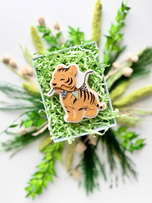 tiger mit girlande Dschungel safari Leo danis drip cookie cutter embosser debosser fondant ausstecher