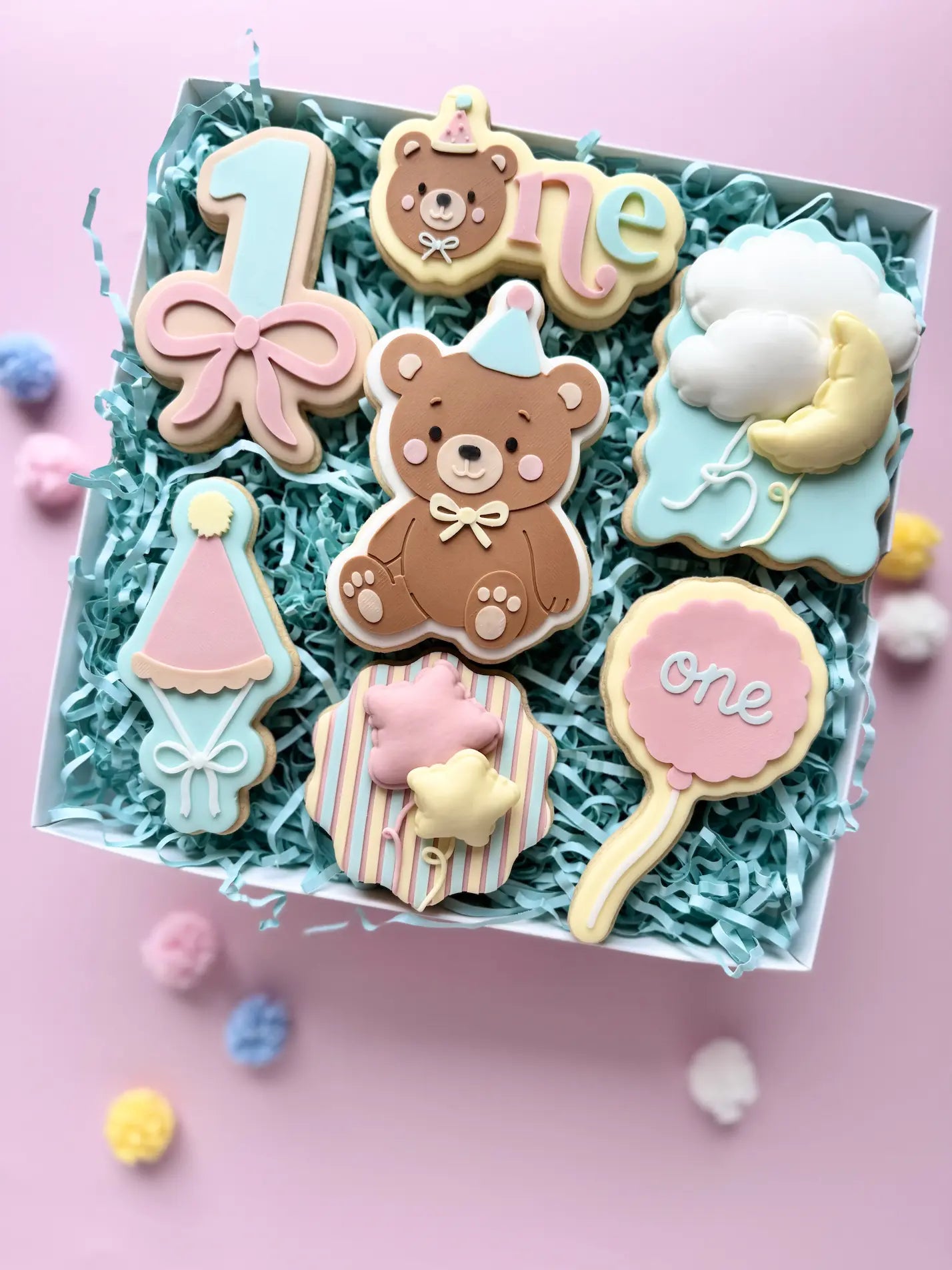 Danis Drip Kindergeburtstag cookie cutter keksausstecher bären party one partyhut erster geburtstag