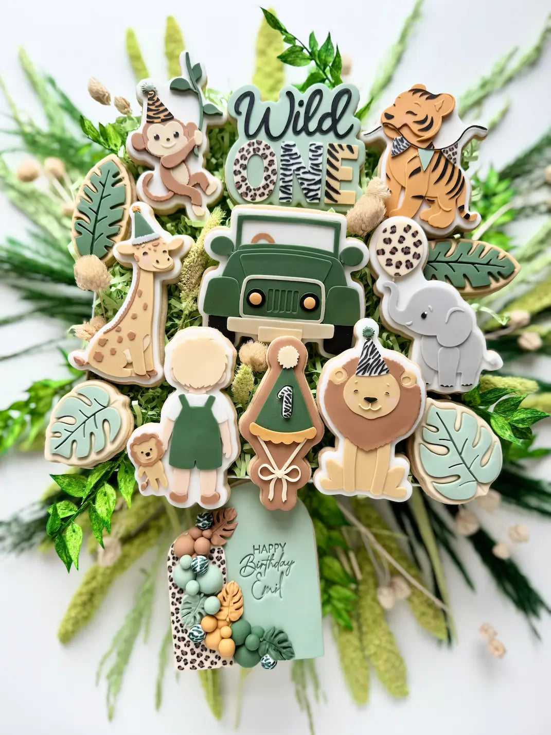Danis Drip Safari Dschungel cookie cutter Giraffe Löwe tiger affe Löwe Elefant junge Jeep wild one