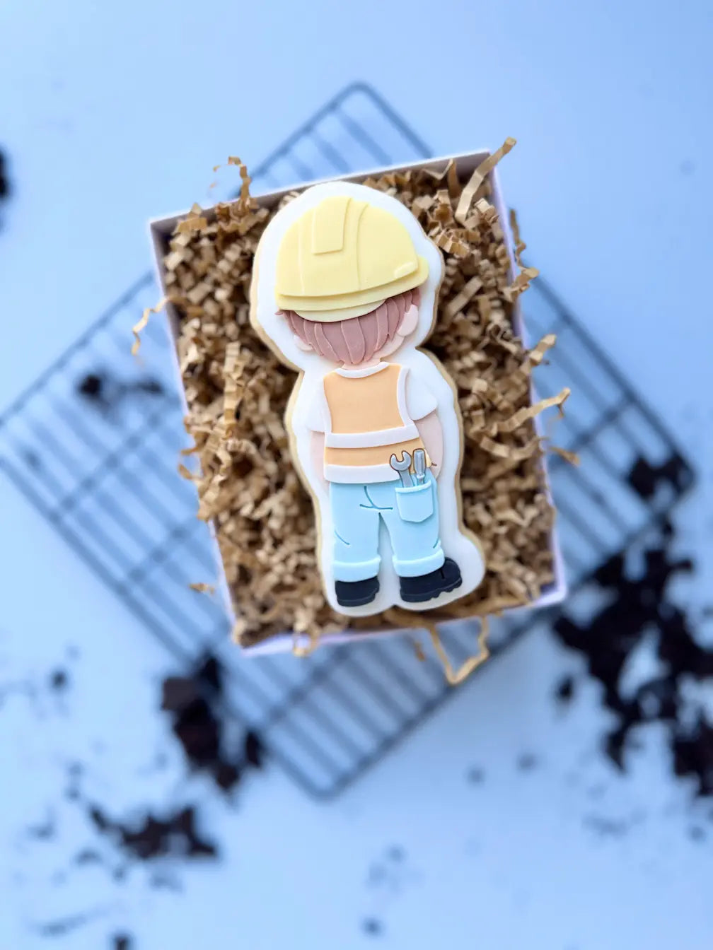 Bauarbeiter Junge Cookie Cutter & Stempel – Bauarbeiter Ausstecher für Baustellen Kindergeburtstag, Fahrzeuge & Fondant Kekse