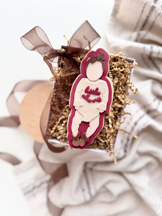 danis drip Baby mit Haarband (Schleife) – Cookie Cutter & Stempel (Baby Girl) cute birthday