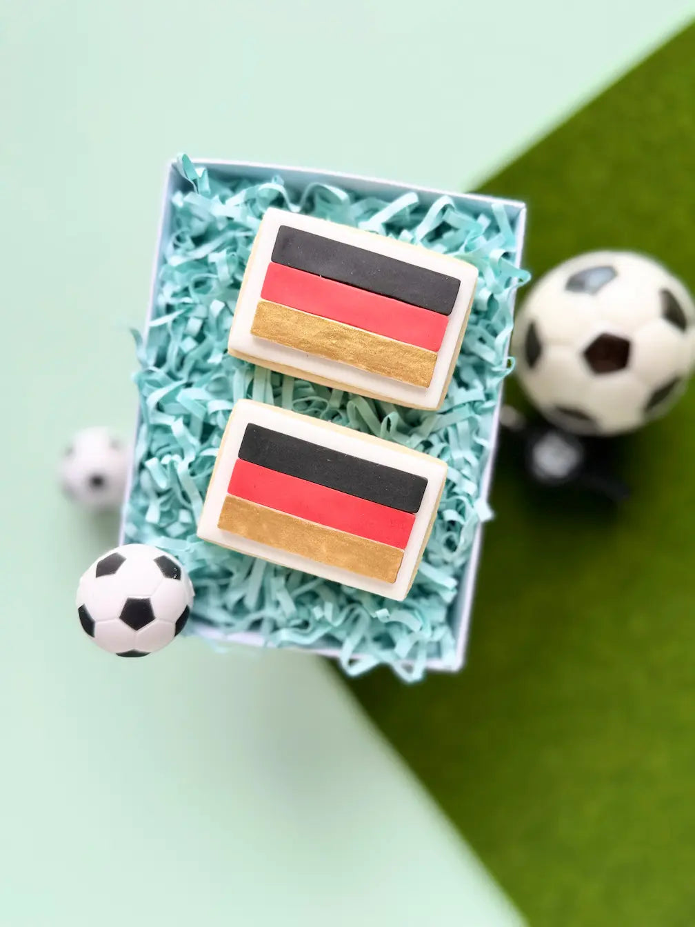 danis drip cookie cutter ausstecher wm weltmeisterschaft World Cup fußball fußballfeld socker messi ronaldo tor goal pokal winner germany deutschland flagge flag