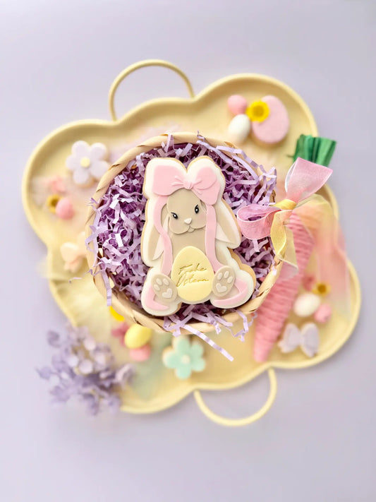 danis drip cookie cutter osterhase mit ei und schleife  frohe ostern