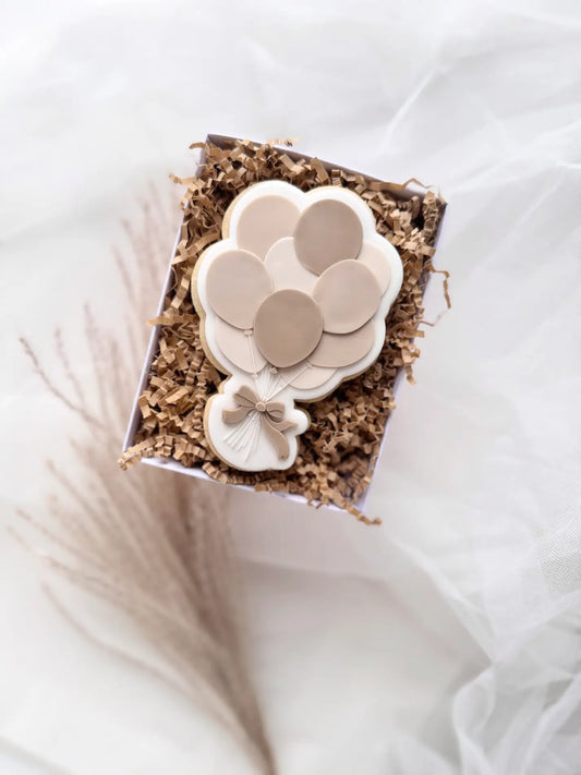 danis drip cookie cutter stempel Luftballonbündel feier schleife sweet birthday party fondant backen ausstecher