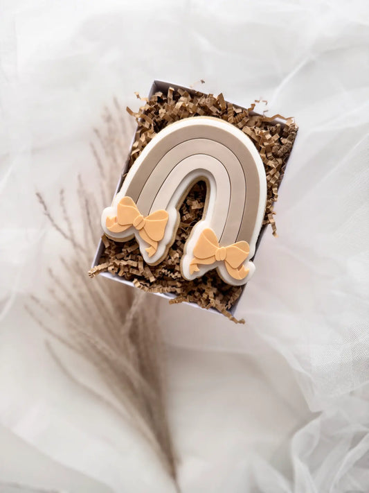 danis drip cookie cutter stempel ausstecher Regenbogen schleife bow fondant kekse