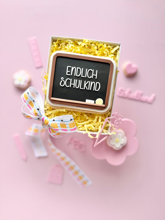 danis drip cookie cutter stempel ausstecher fondant tafel schul einschulung endlich Schulkind backen kekse party