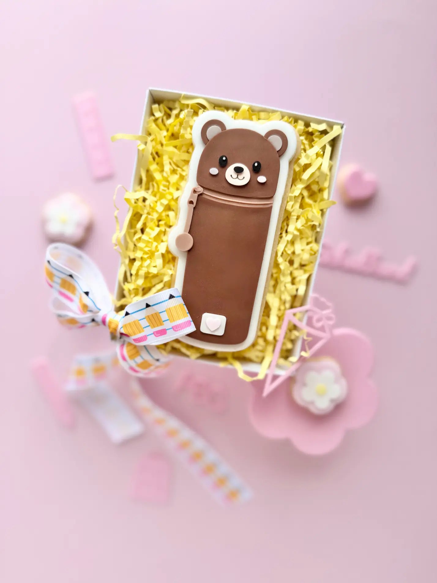 danis drip cookie cutter stempel ausstecher fondant tafel schul einschulung endlich Schulkind backen kekse party stiftbecher schleife schultasche rucksack bücherwurm stift bär mäppchen etui