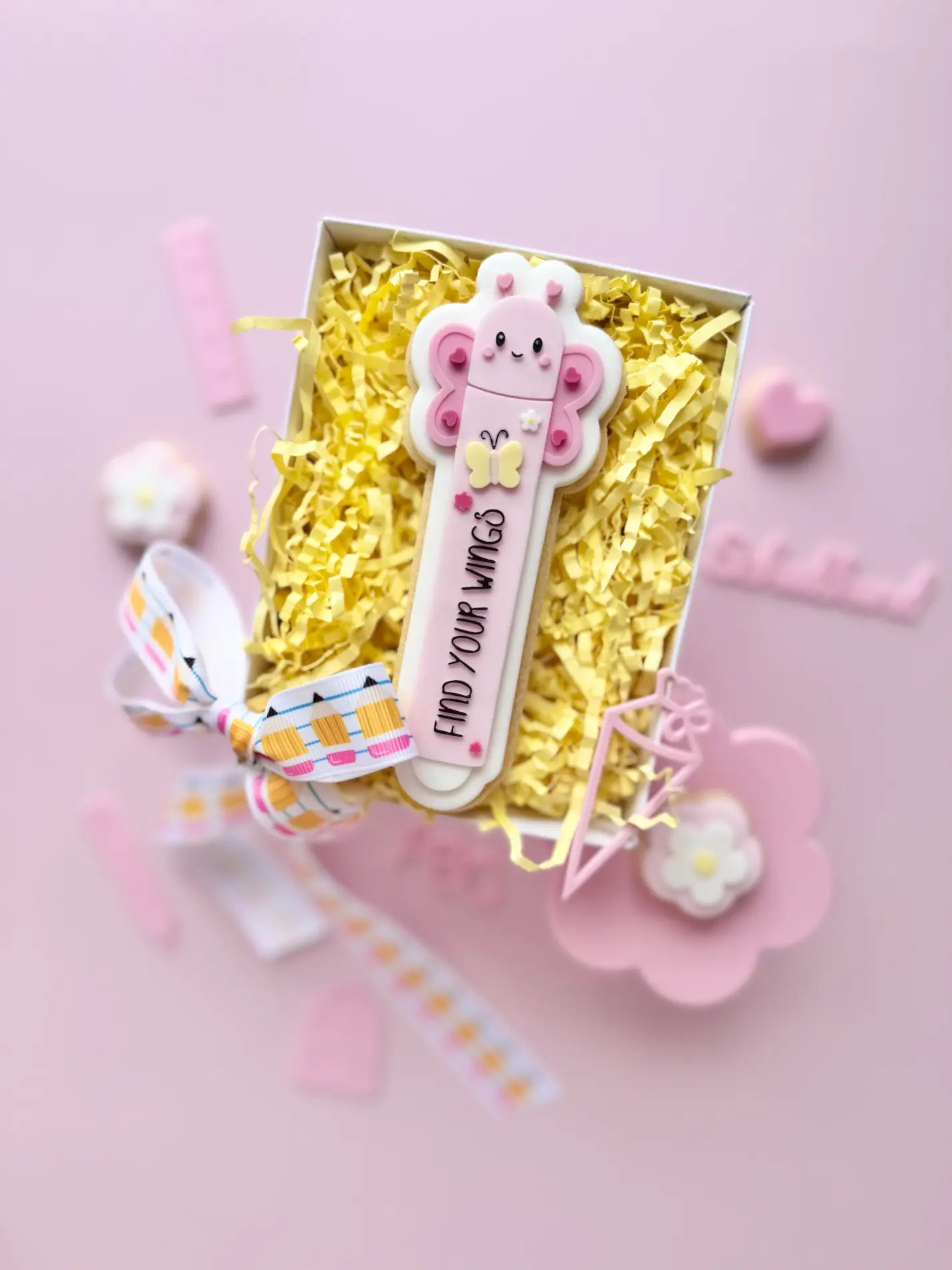 danis drip cookie cutter stempel ausstecher fondant tafel schul einschulung endlich Schulkind backen kekse party stiftbecher schleife schultasche rucksack bücherwurm stift schmetterling