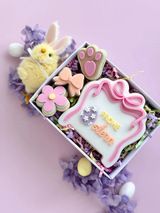 Frohe Ostern Ausstecher & Stempel – Schleifengirlande & Osterei Danis drip keksausstecher