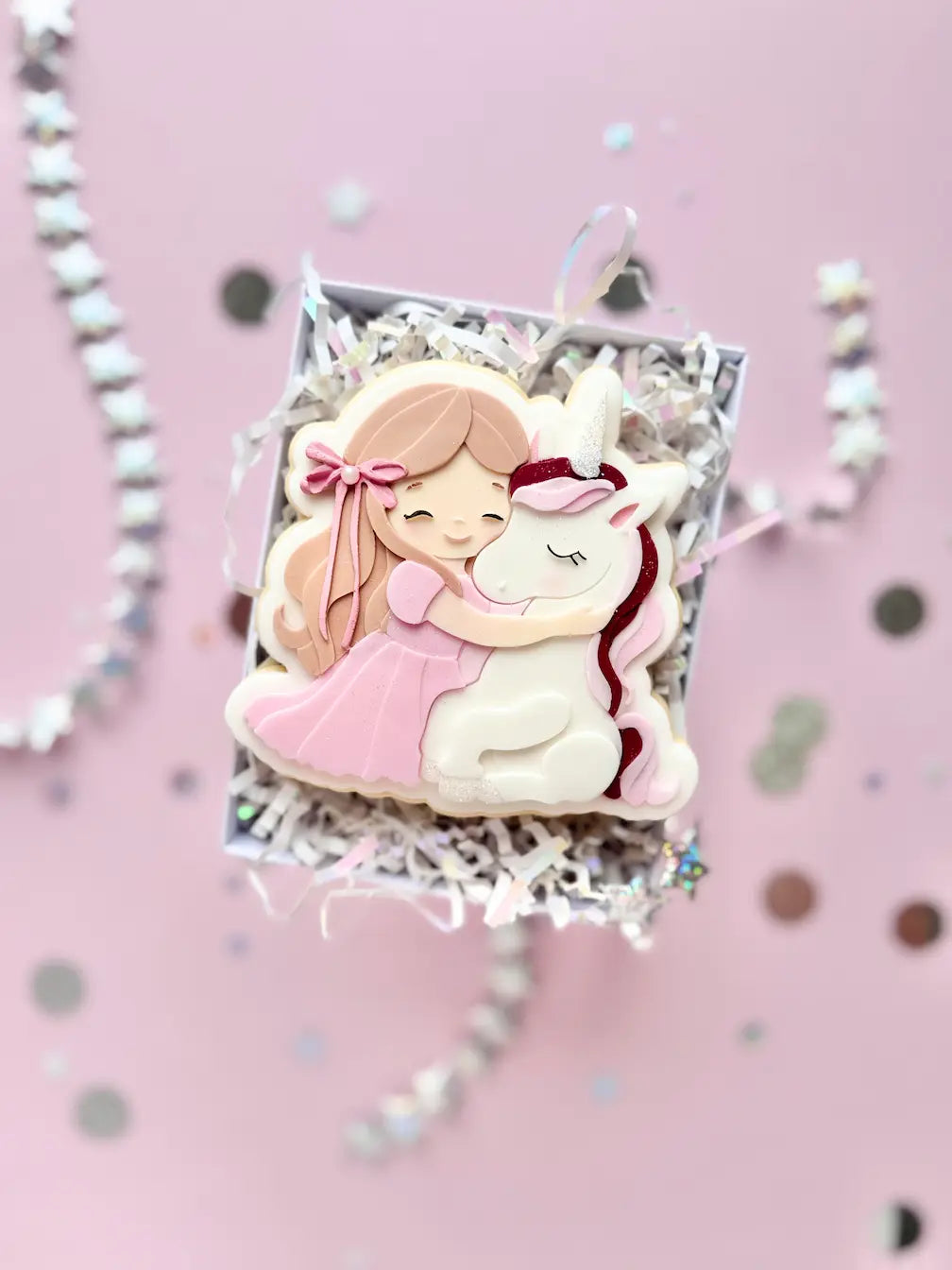 Mädchen mit Einhorn Cookie Cutter & Stempel – Ausstecher für Kindergeburtstag